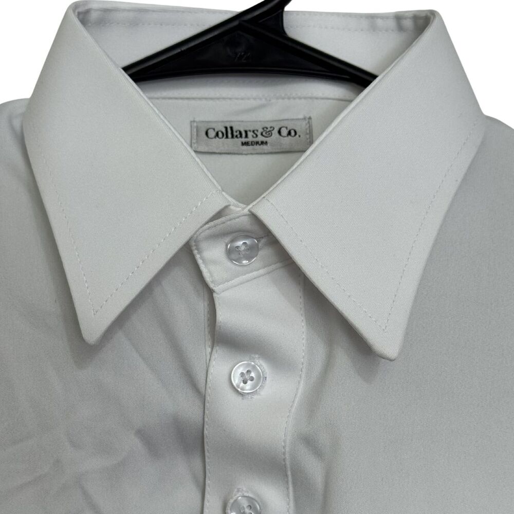 COLLARS & CO Original Dress Collar English Spread Button Polo White NWT Medium - Picture 6 of 6
